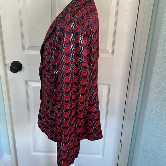 Diane Von Furstenberg Woven Metallic Blazer - Picture 6 of 9